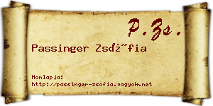Passinger Zsófia névjegykártya
